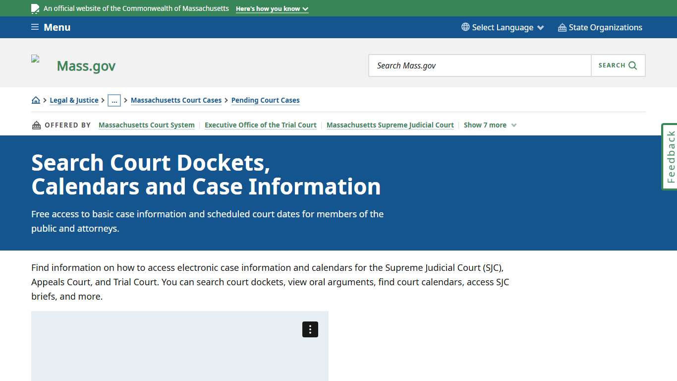 Search Court Dockets, Calendars and Case Information Mass.gov